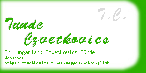 tunde czvetkovics business card