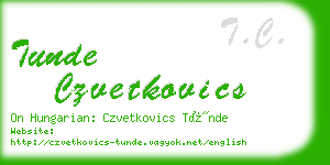 tunde czvetkovics business card